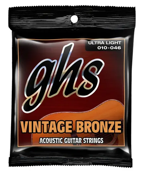 Струны для акустической гитары GHS Vintage Bronze - VN-UL .010-.046