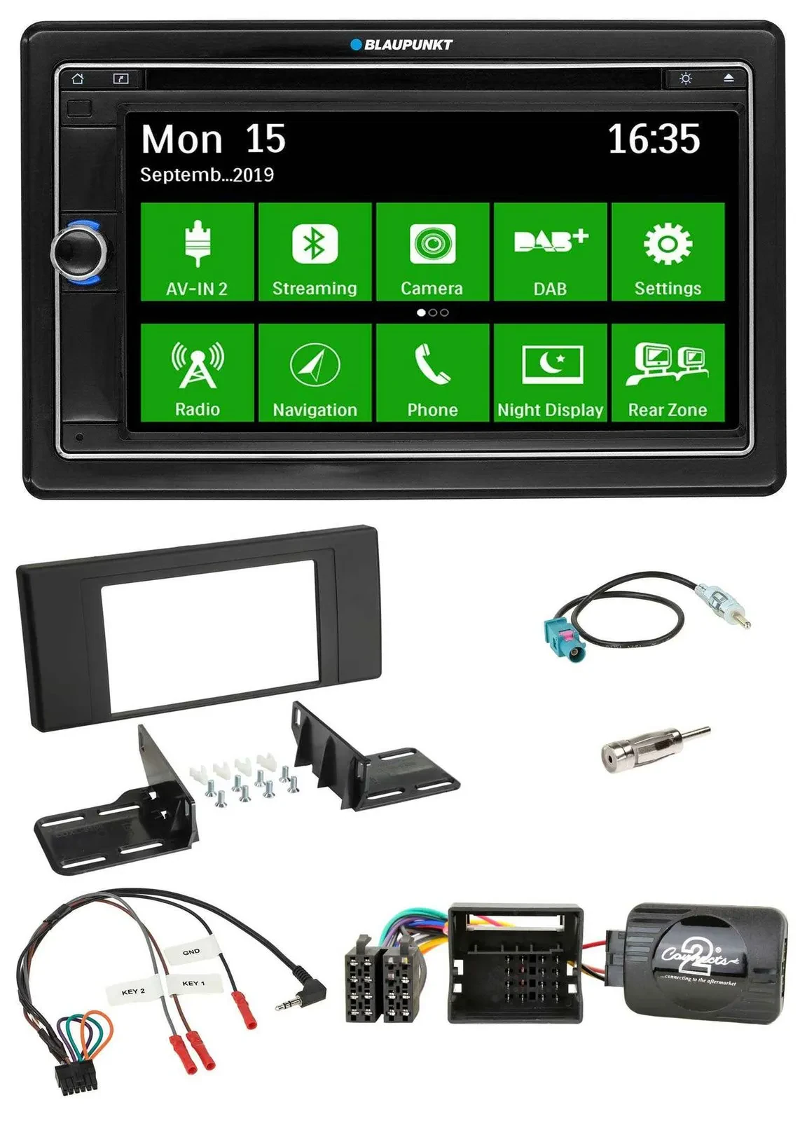 Автомагнитола для Land Rover Range Rover Blaupunkt 2DIN Bluetooth DAB USB навигация TMC