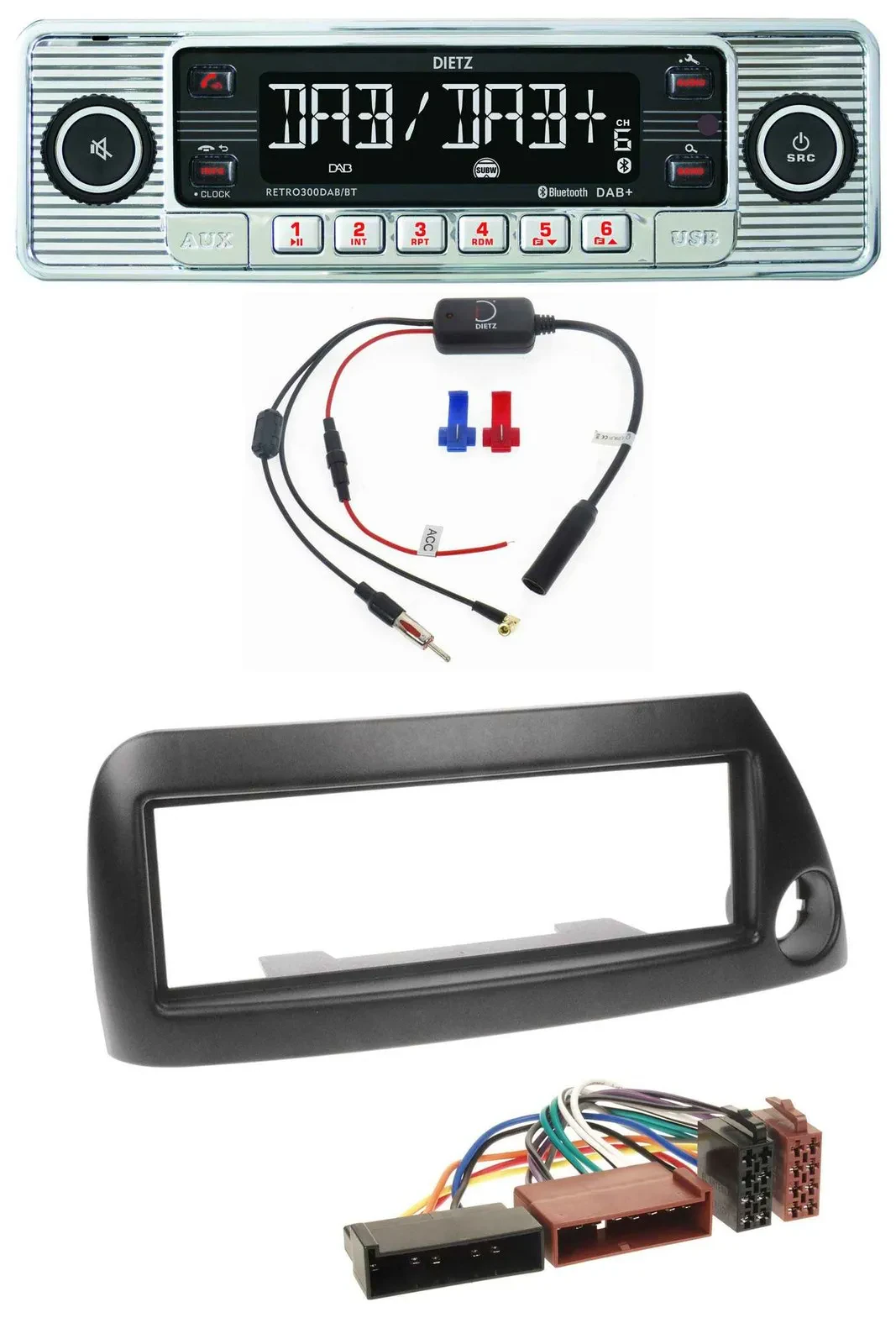 Dietz DAB USB MP3 Bluetooth Autoradio für Ford Ka (bis 2008) - schwarz