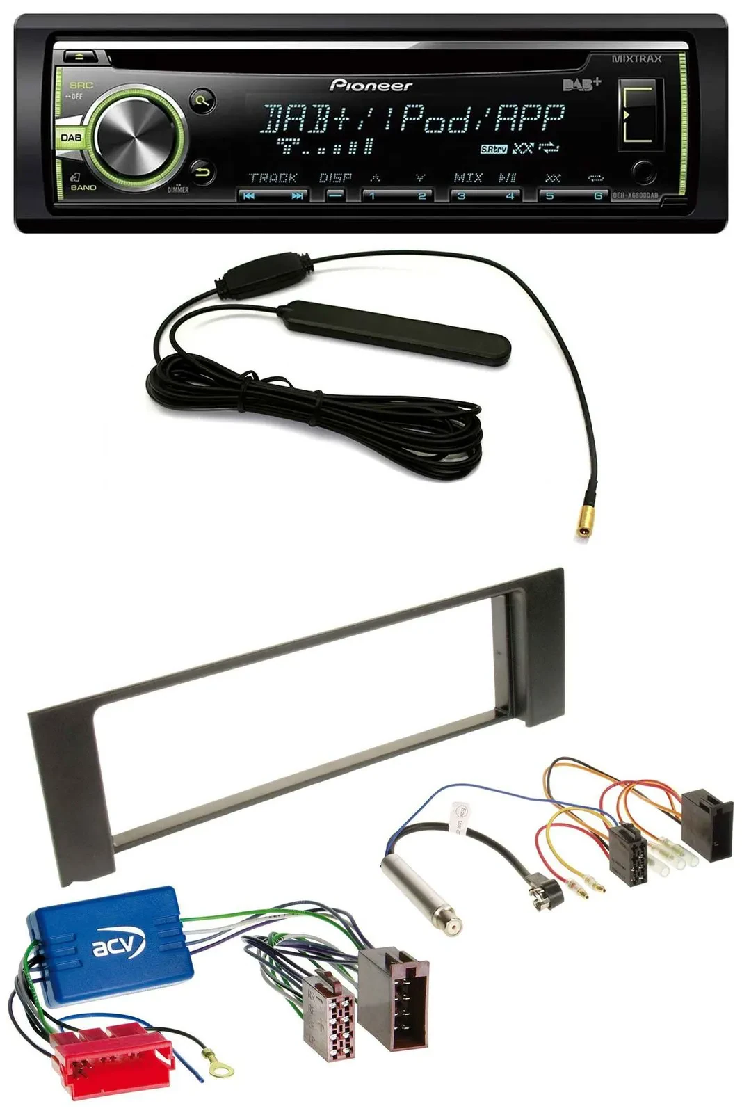 Pioneer MP3 USB CD DAB AUX Autoradio für Audi A4 B6 00-04 Aktivsystem Mini-ISO