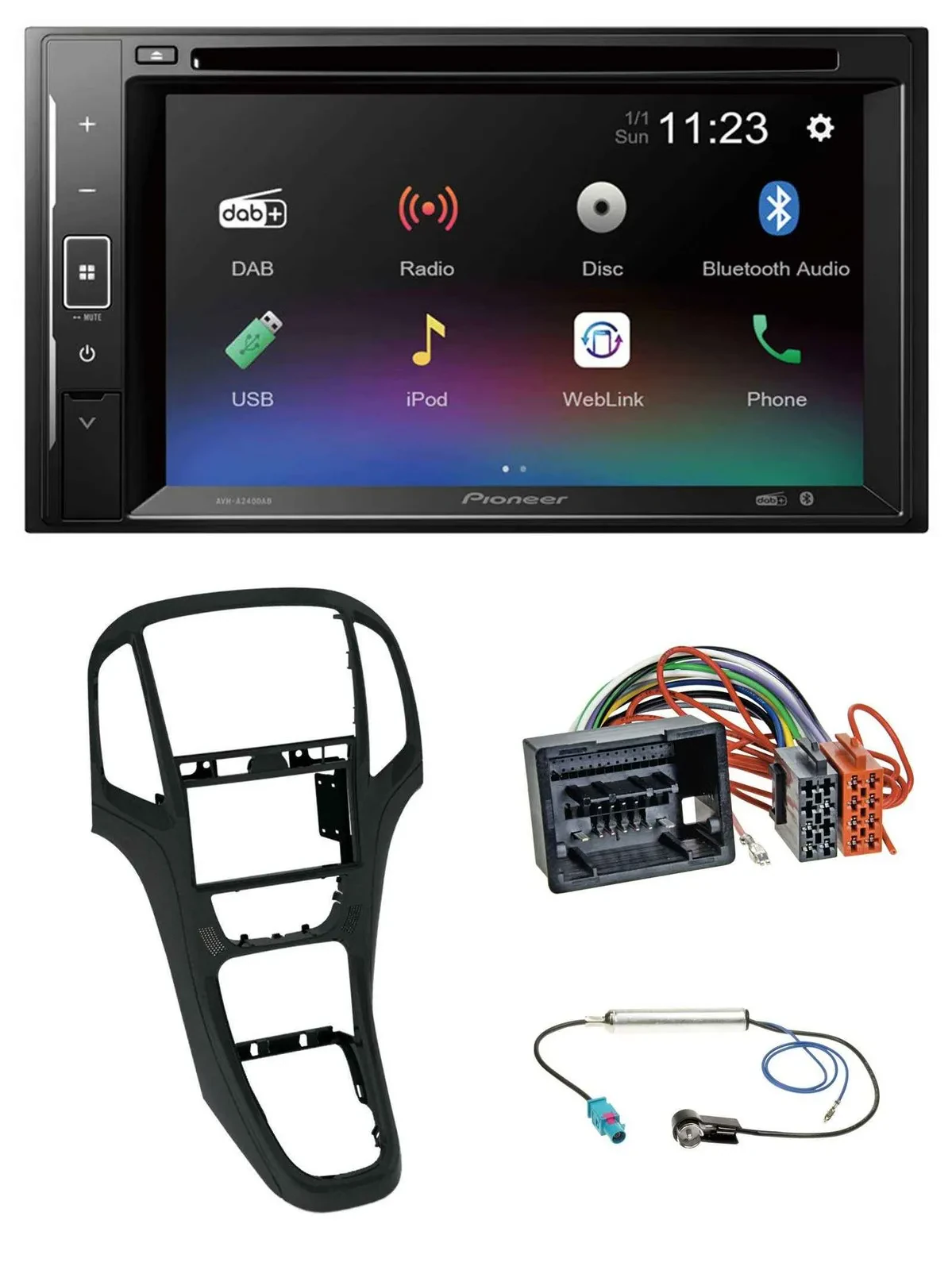 Автомагнитола Pioneer 2DIN DAB DVD Bluetooth USB для Opel Astra J (с 12/2009)