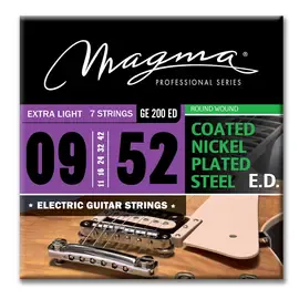 Струны для 7-струнной электрогитары Magma Strings GE200ED Coated Nickel Plated Steel 9-52