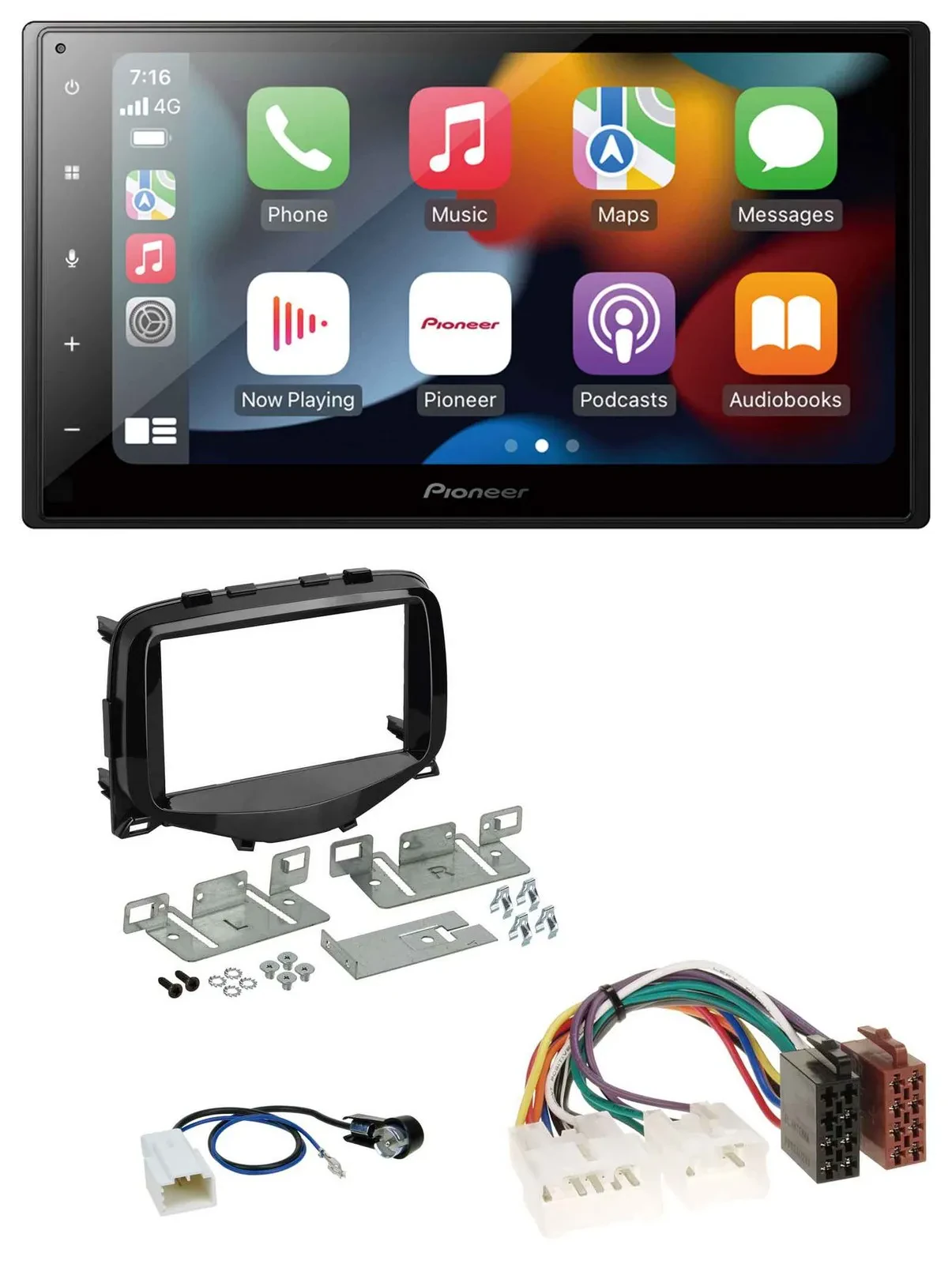 Автомагнитола Pioneer 2 DIN, DAB, Bluetooth, USB, MP3 для Toyota Aygo (2014–2021)