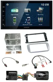 Kenwood 2DIN Bluetooth Lenkrad USB DAB Autoradio für Ford Galaxy C Max Focus Pro
