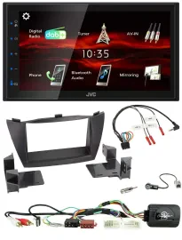JVC USB Bluetooth Lenkrad DAB 2DIN Autoradio für Hyundai Tucson 2010-2015 schwar