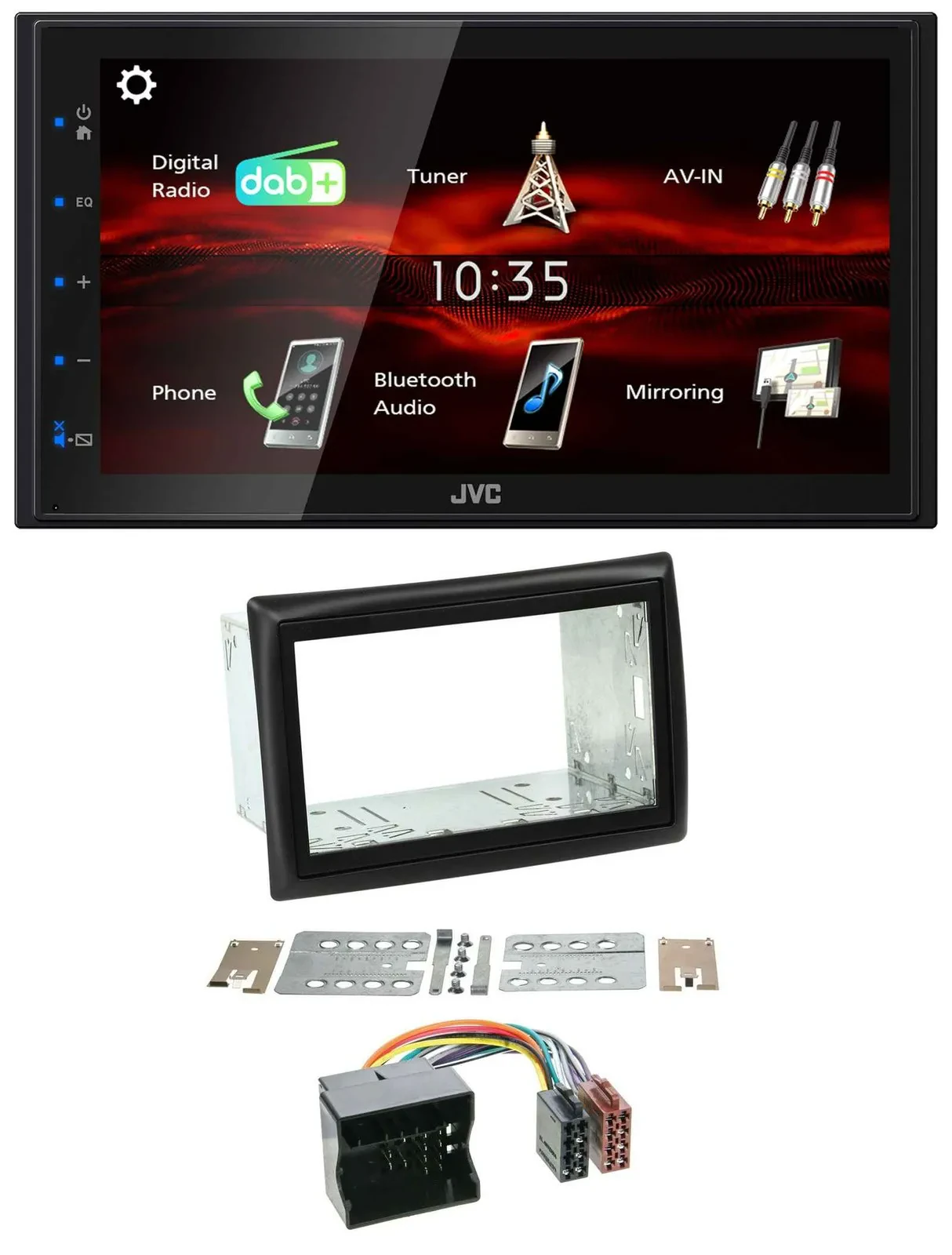 Автомагнитола JVC 2-DIN USB Bluetooth MP3 DAB для Renault Megane 2009–2010