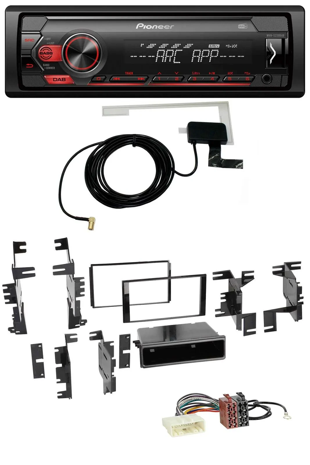 Автомагнитола Pioneer 1DIN, USB, DAB, MP3, AUX, совместима с Nissan Cube (с 2009), Frontier (с 2013), Juke