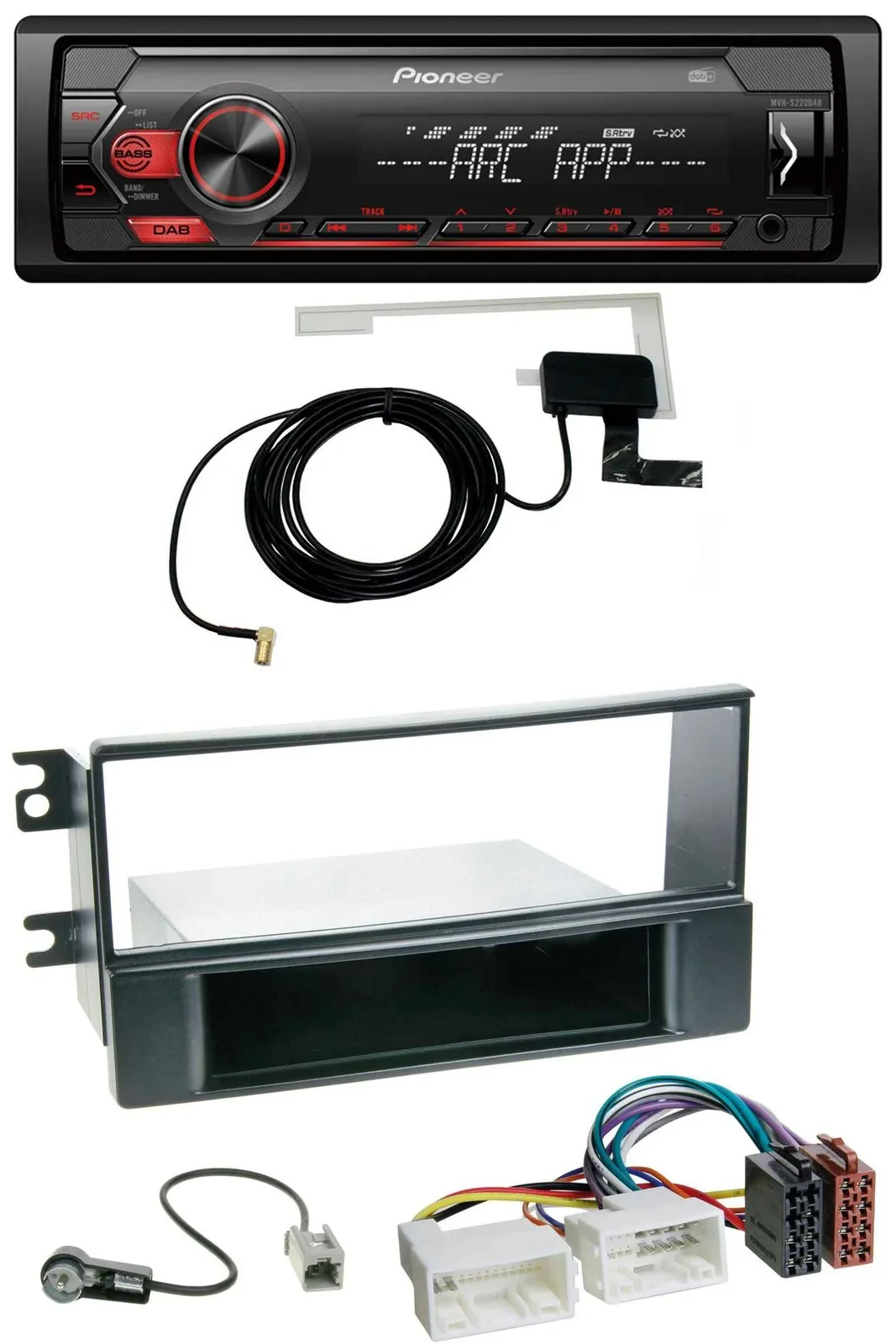 Автомагнитола для Kia Sportage II (2008–2010) Pioneer 1-DIN USB DAB MP3 AUX с проводкой