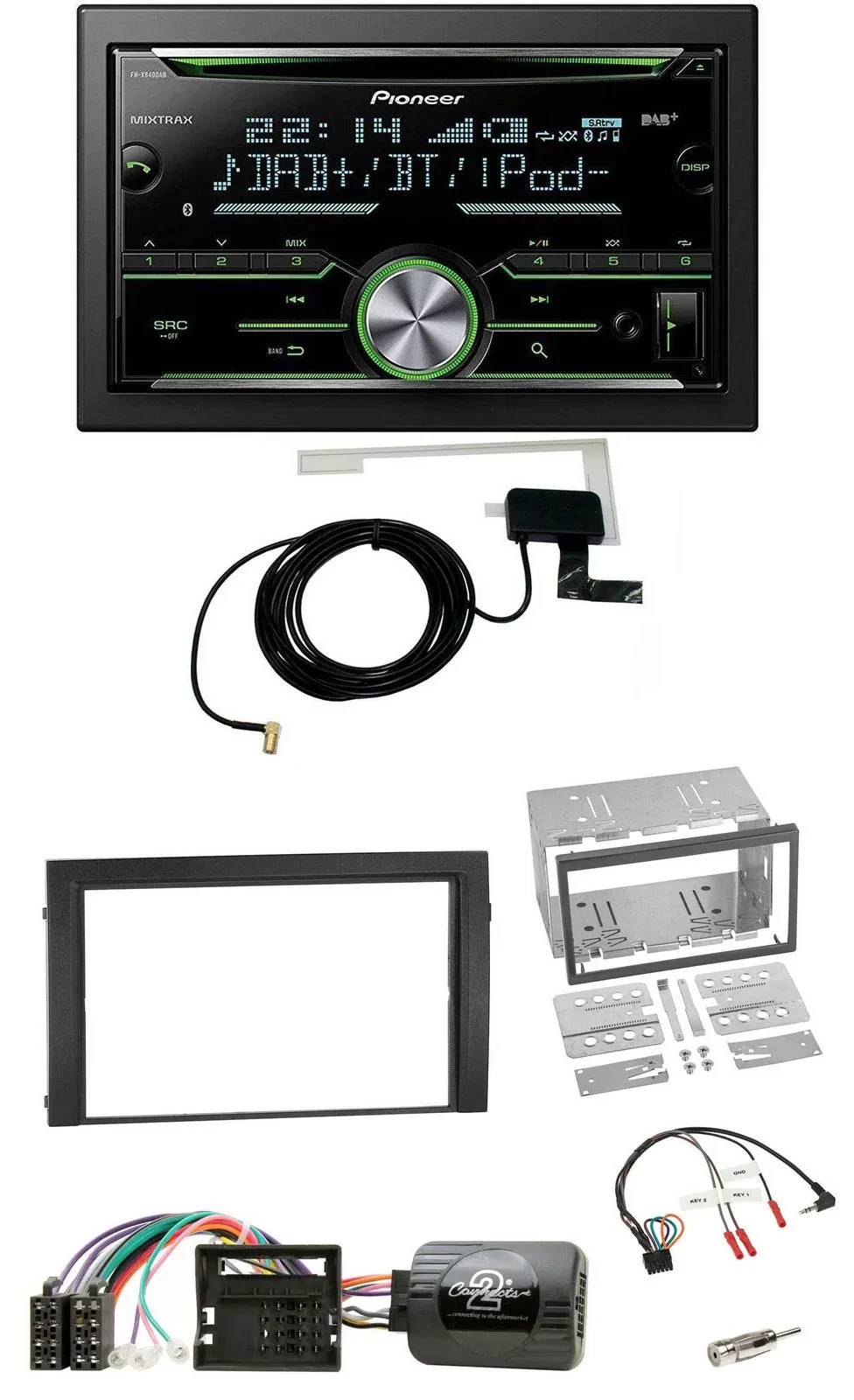 Pioneer CD USB Lenkrad Bluetooth 2DIN DAB Autoradio für Skoda Fabia 6Y 2004-2007