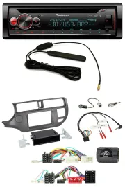 Pioneer USB DAB Lenkrad Bluetooth CD Autoradio für Kia Rio UB 2011-2015 anthrazi