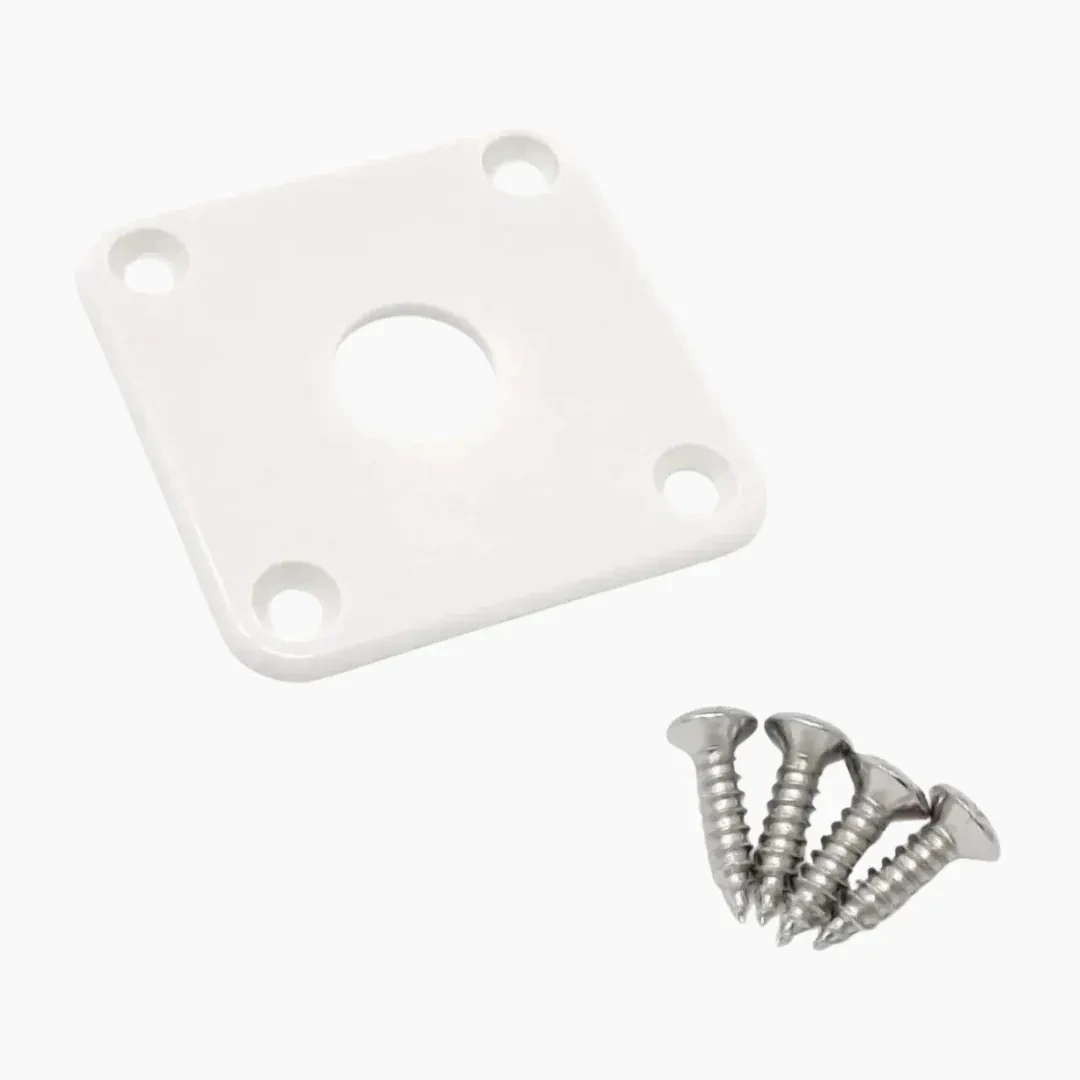 Allparts Plastic Square Jackplate for Gibson Les Paul, WHITE