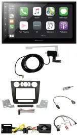 Автомагнитола Pioneer 2DIN USB Bluetooth DAB для BMW 1 Series E87/E88 (механический климат-контроль, поддержка кнопок на руле)