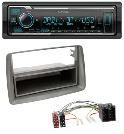 Kenwood Bluetooth MP3 DAB USB Autoradio für Fiat Panda (169 2003-2012) grau