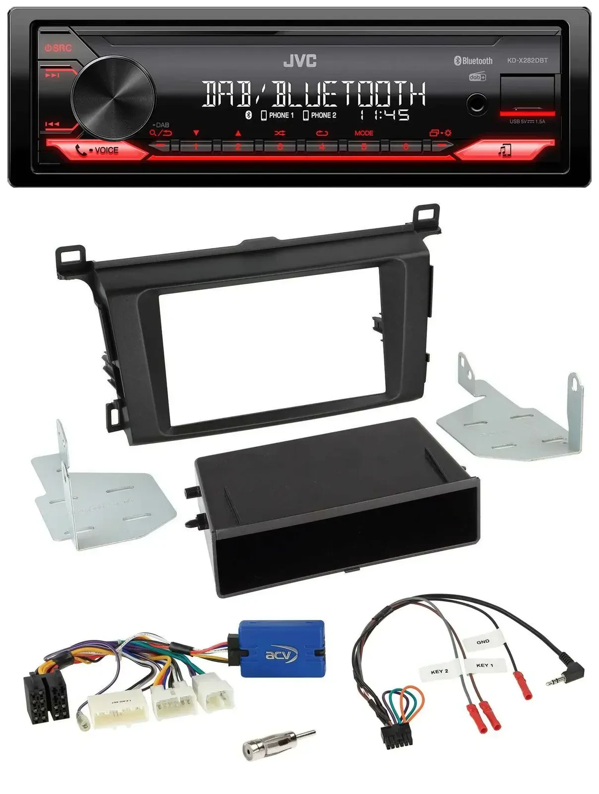 Автомагнитола JVC для Toyota RAV-4 Bluetooth, USB, DAB (с 2013)