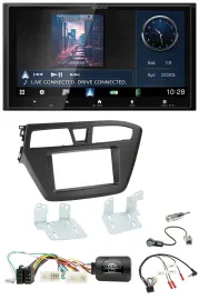 Kenwood Bluetooth 2DIN USB DAB Lenkrad Autoradio für Hyundai i20 ab 2015 ohne So