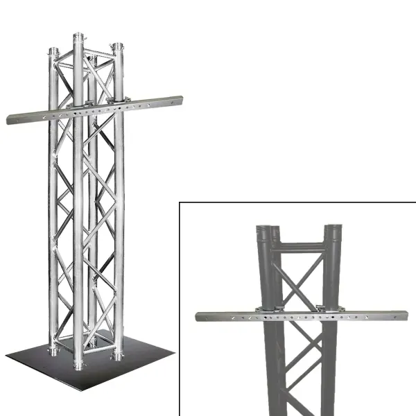 Global Truss 4.92FT Square DJ Truss Segment SQ-4111 w/ Base Plate + TV Mount