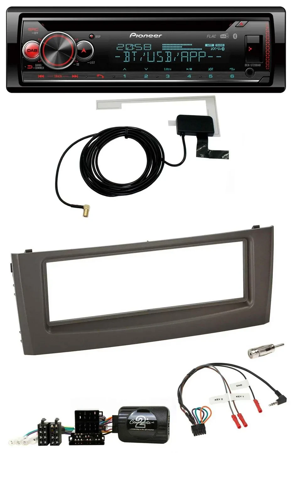 Автомагнитола для Fiat Grande Punto (2006–2010) Pioneer DAB, CD, USB, Bluetooth, черная