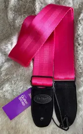 Ремень для гитары On Stage GSA20PK розовый, нейлоновый, с кожаными наконечниками