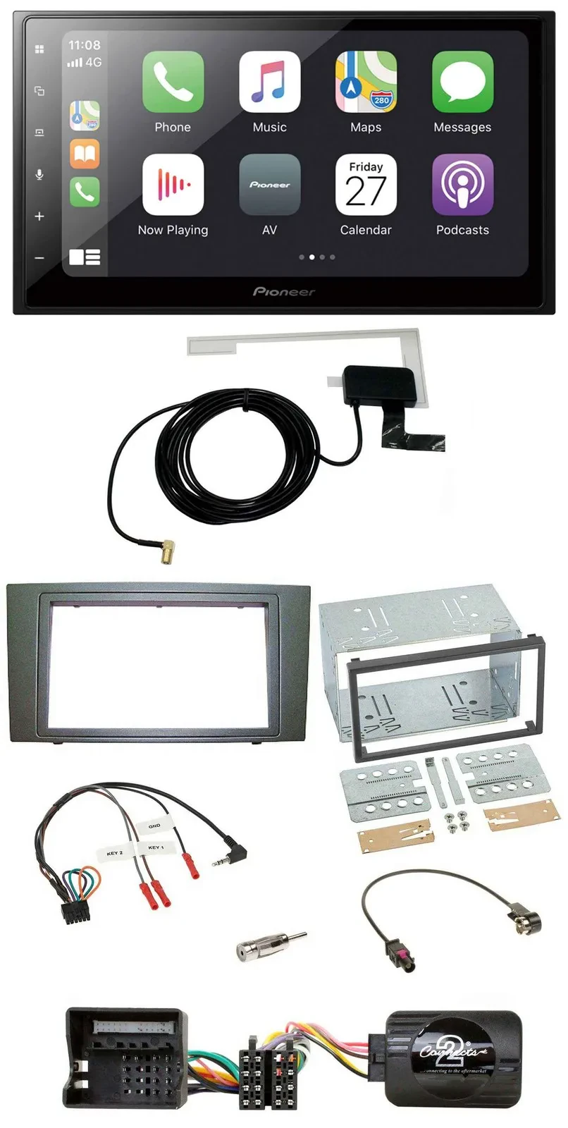 Автомагнитола Pioneer 2DIN, Bluetooth, DAB, USB, для Ford Mondeo 2003–2007