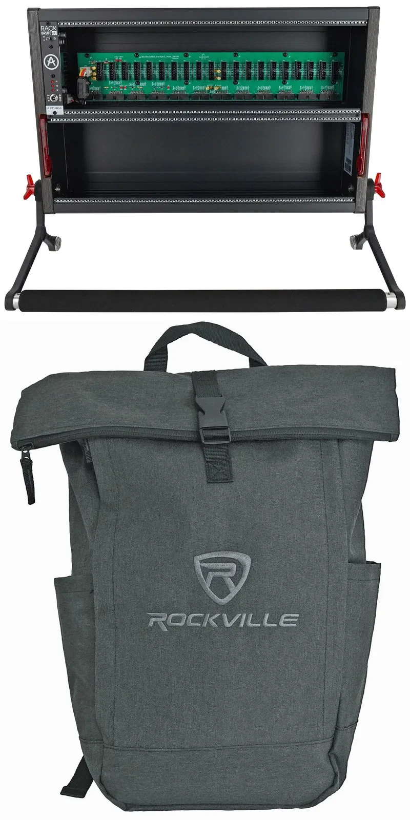 Arturia RackBrute 6U NOIR Armored EuroRack Security Carrier Case+Laptop Backpack