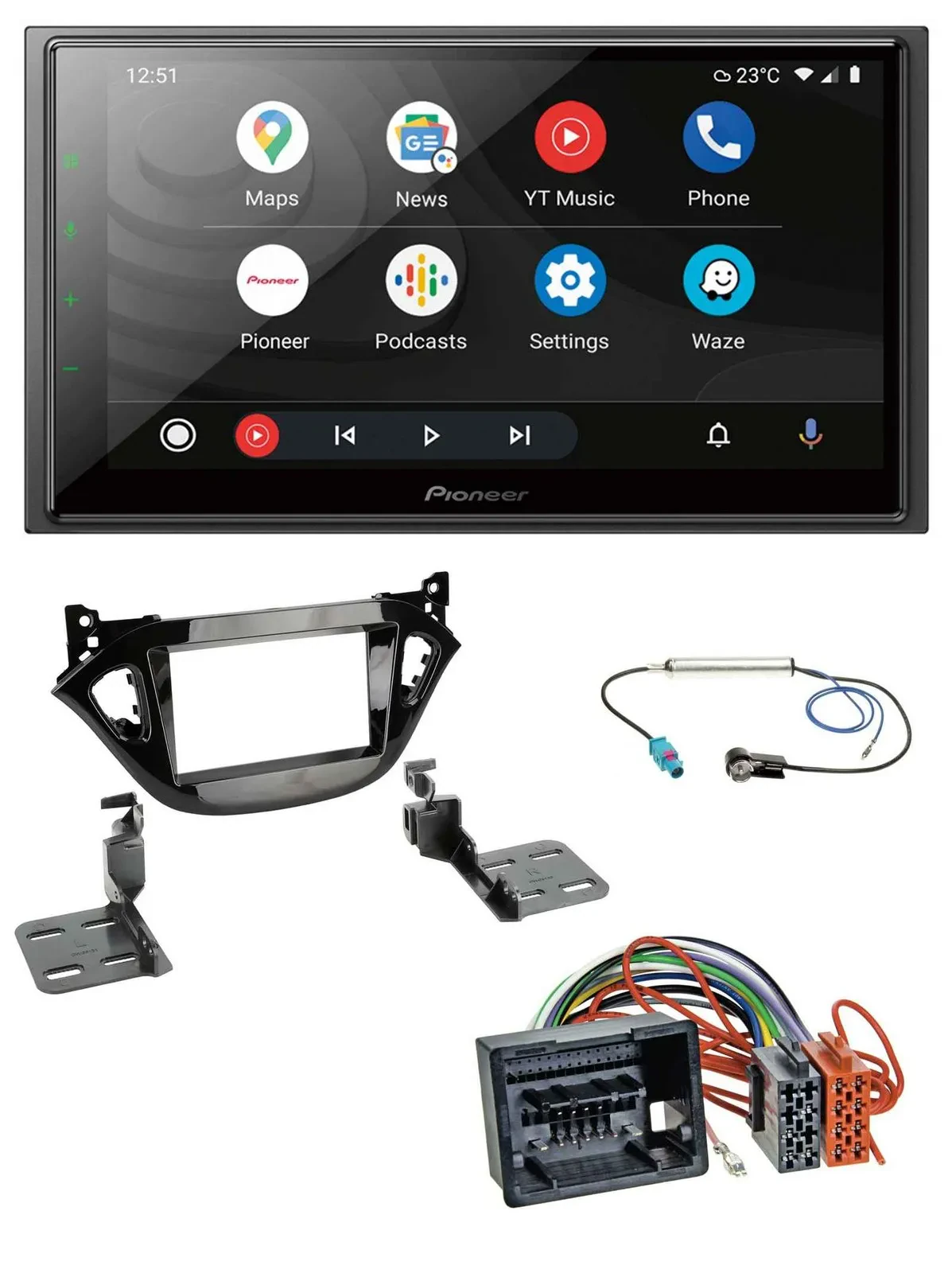 Pioneer USB 2DIN DAB MP3 Bluetooth Autoradio für Opel Adam Corsa E 2017-2019