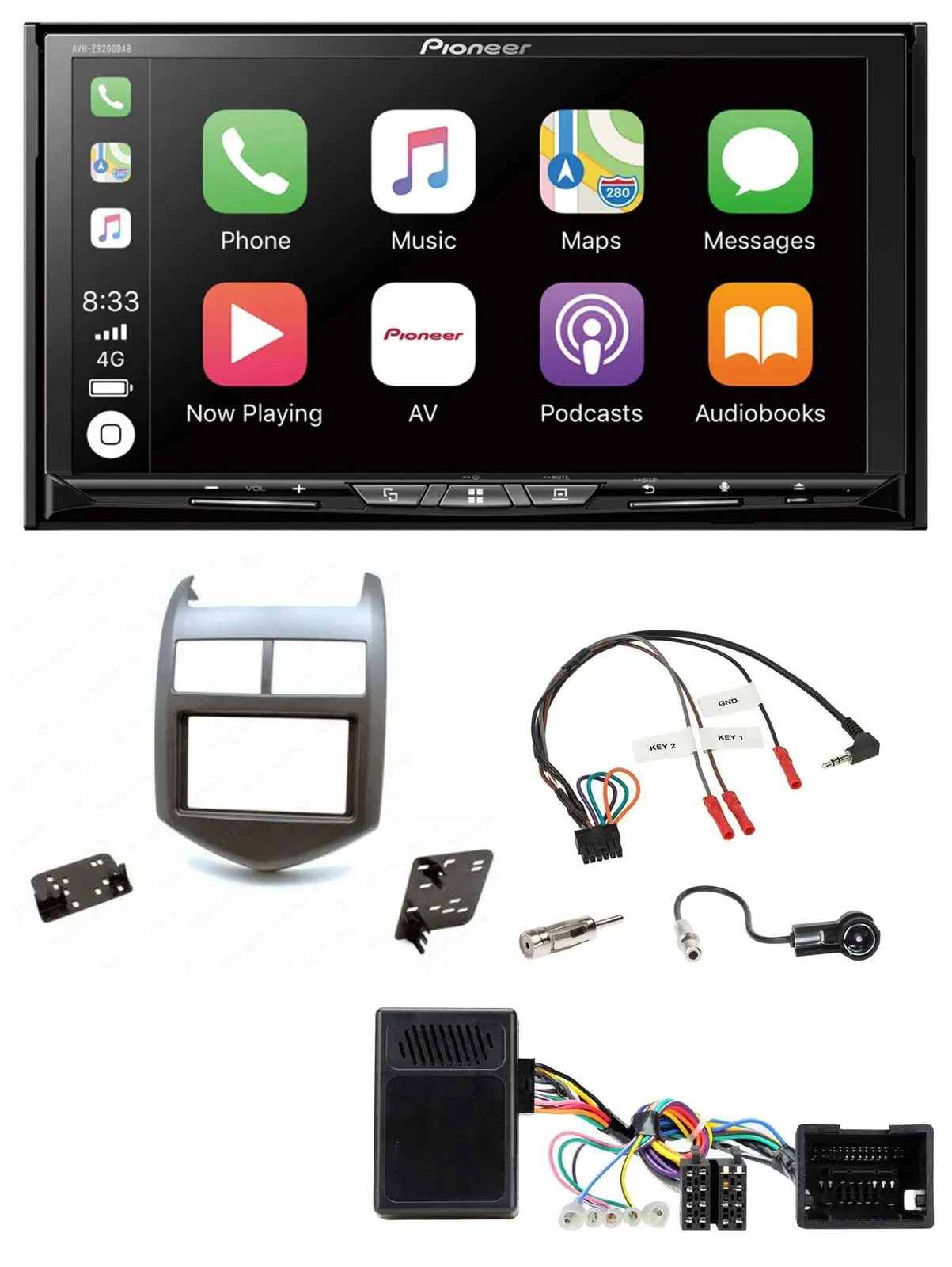 Pioneer 2DIN Lenkrad USB DAB DVD Bluetooth Autoradio für Chevrolet Aveo ab 11 du