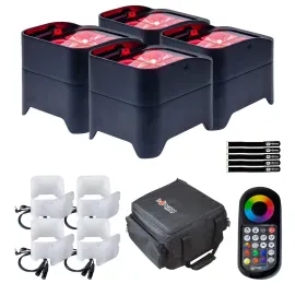 ColorKey CKU-6220 MobilePar Mini Hex 4 MKII  RGBWA+UV  Par Lights 4Pk w Bag i...