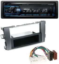 Alpine USB Bluetooth DAB MP3 Autoradio für Toyota Auris 07-12 anthrazit-grau