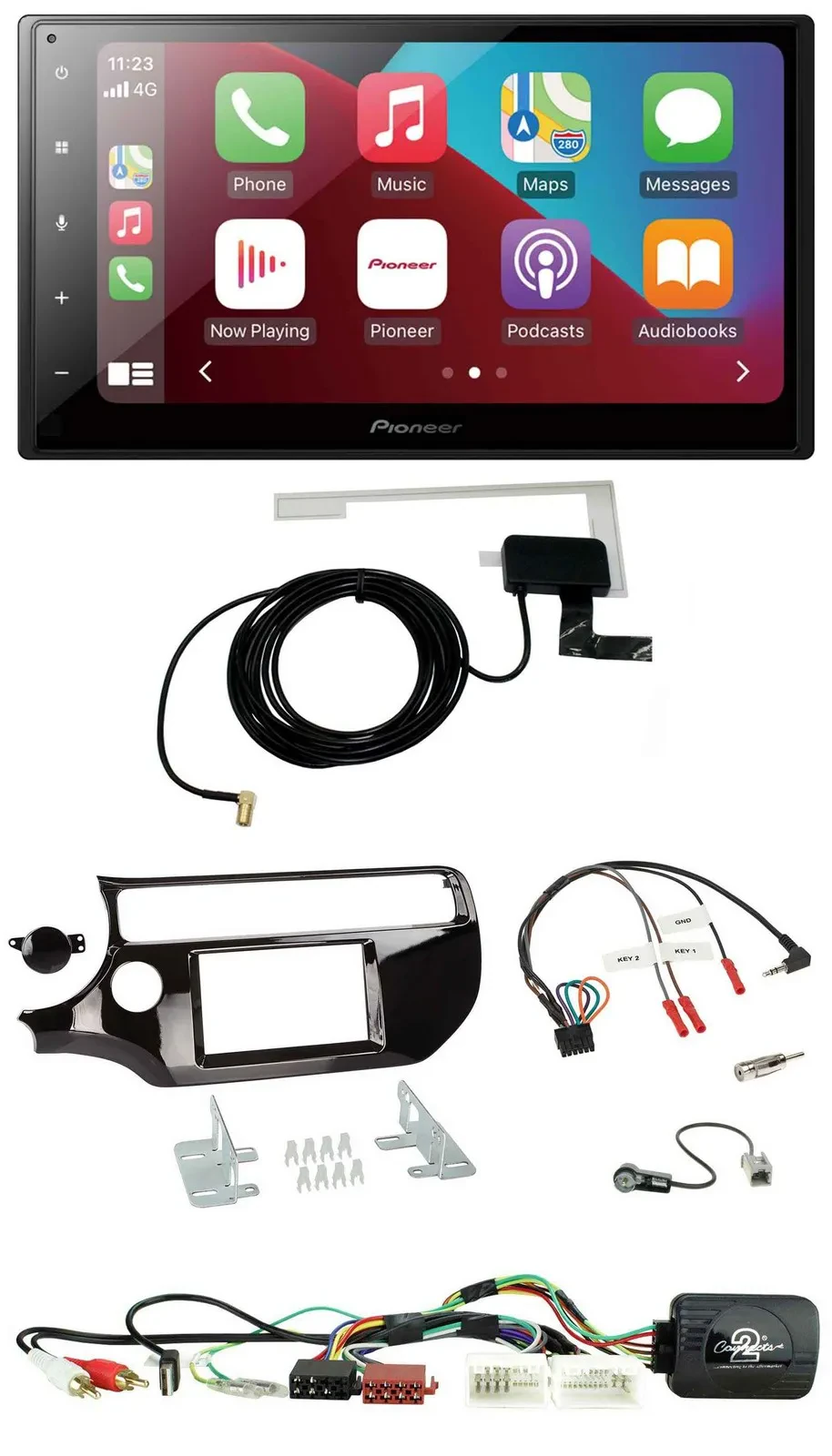 Автомагнитола Pioneer 2DIN, USB, Bluetooth, DAB, для Kia Rio UB (с 2015)