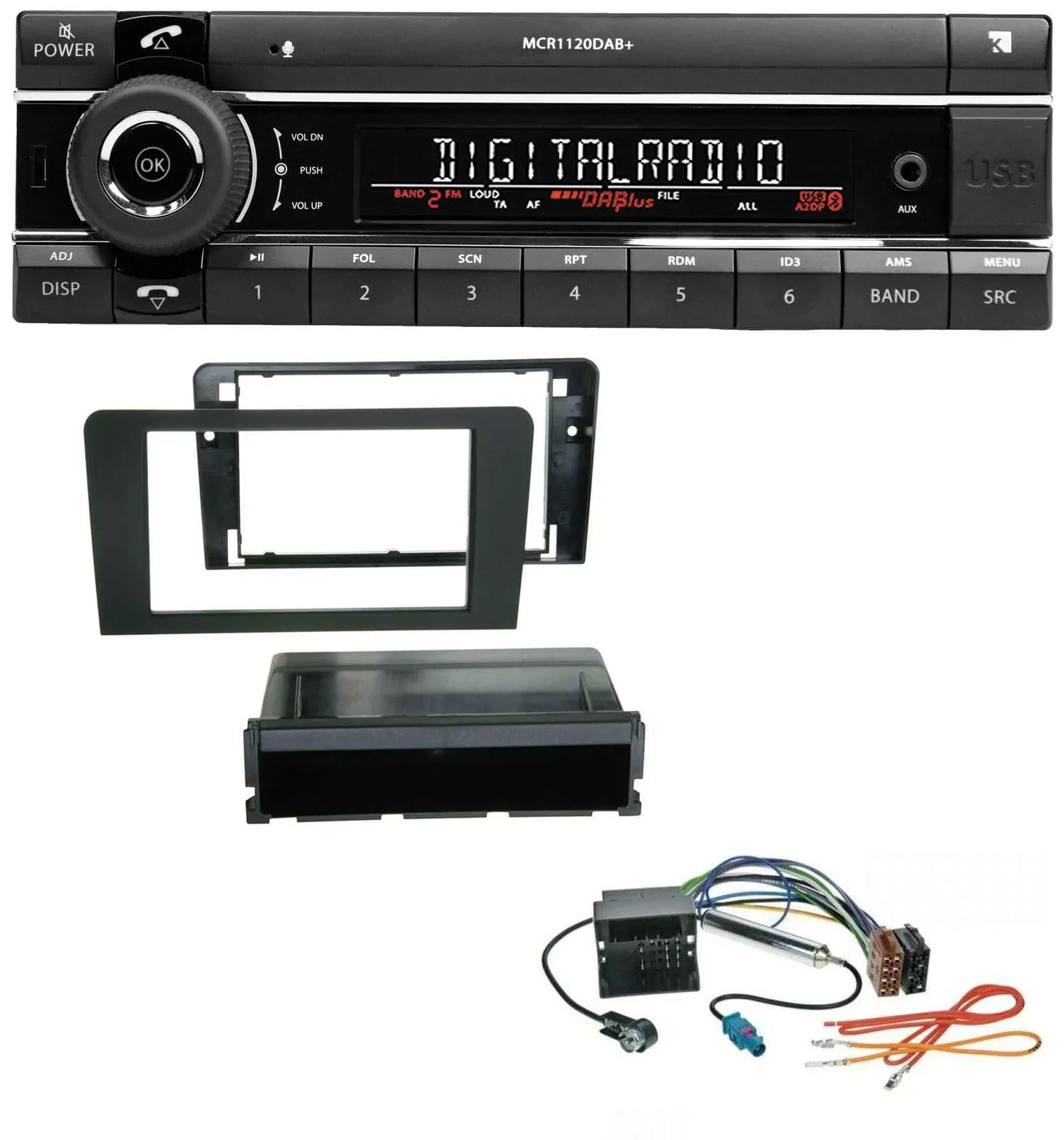 Автомагнитола для Audi A3 8P (2003–2012) Kienzle Bluetooth MP3 USB DAB Symphony Quadlock