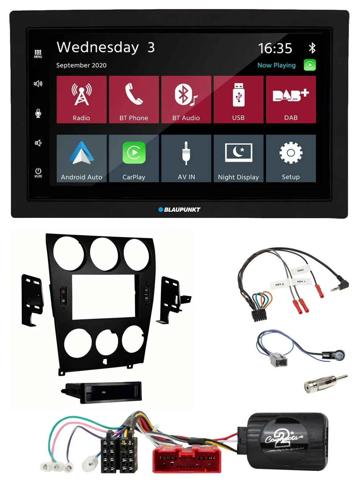 Автомагнитола Blaupunkt 2DIN DAB Bluetooth USB для Mazda 6 (2006–2008)