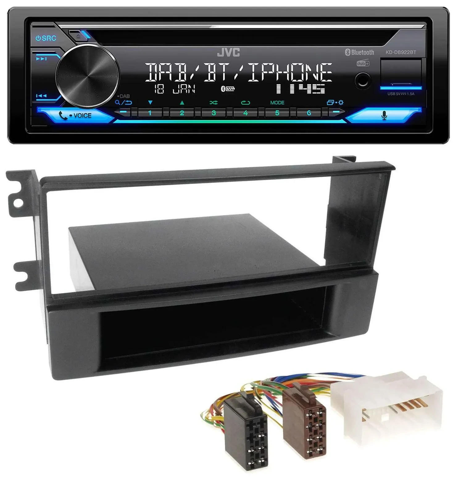 JVC Bluetooth MP3 USB DAB CD Autoradio für Kia Sorento (ab 2006)