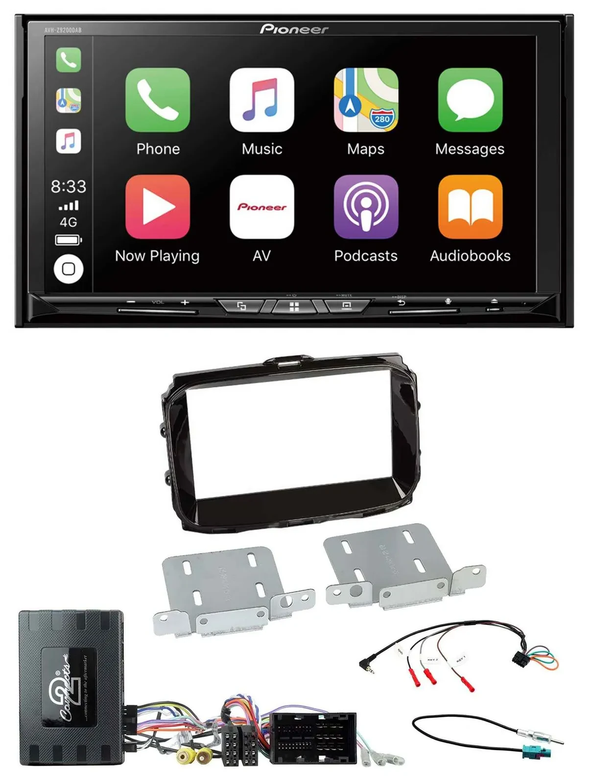 Pioneer 2DIN Lenkrad USB DAB DVD Bluetooth Autoradio für Alfa Giulietta 14-21 In