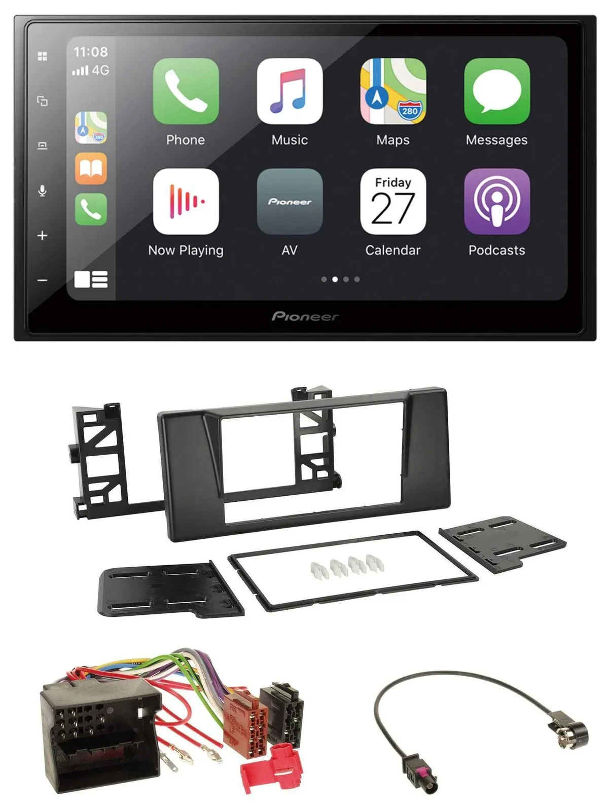 Pioneer MP3 Bluetooth DAB 2DIN USB Autoradio für BMW 5er E39 X5 Quadlock