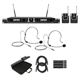 LD Systems U505.1 BPH 2 Dual Wireless Headset Mic System with Case