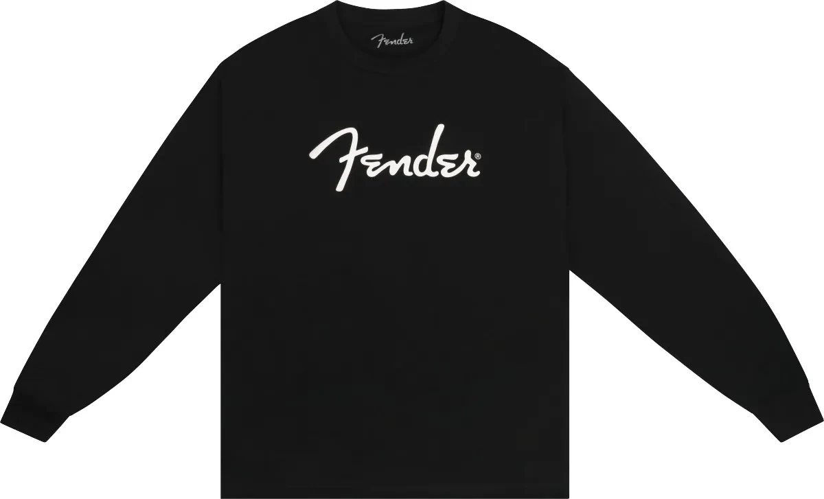 FENDER Spaghetti Logo Long-Sleeve T-shirt, Black, XXL