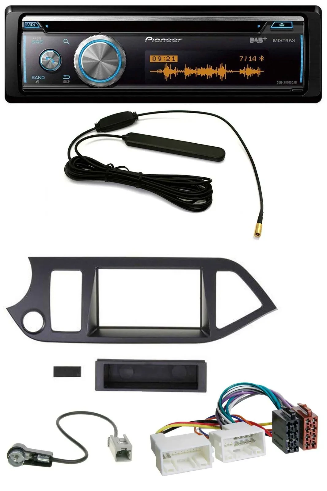 Автомагнитола для Kia Picanto (с 2011, Start-Stop) Pioneer CD/USB/Bluetooth/DAB/MP3