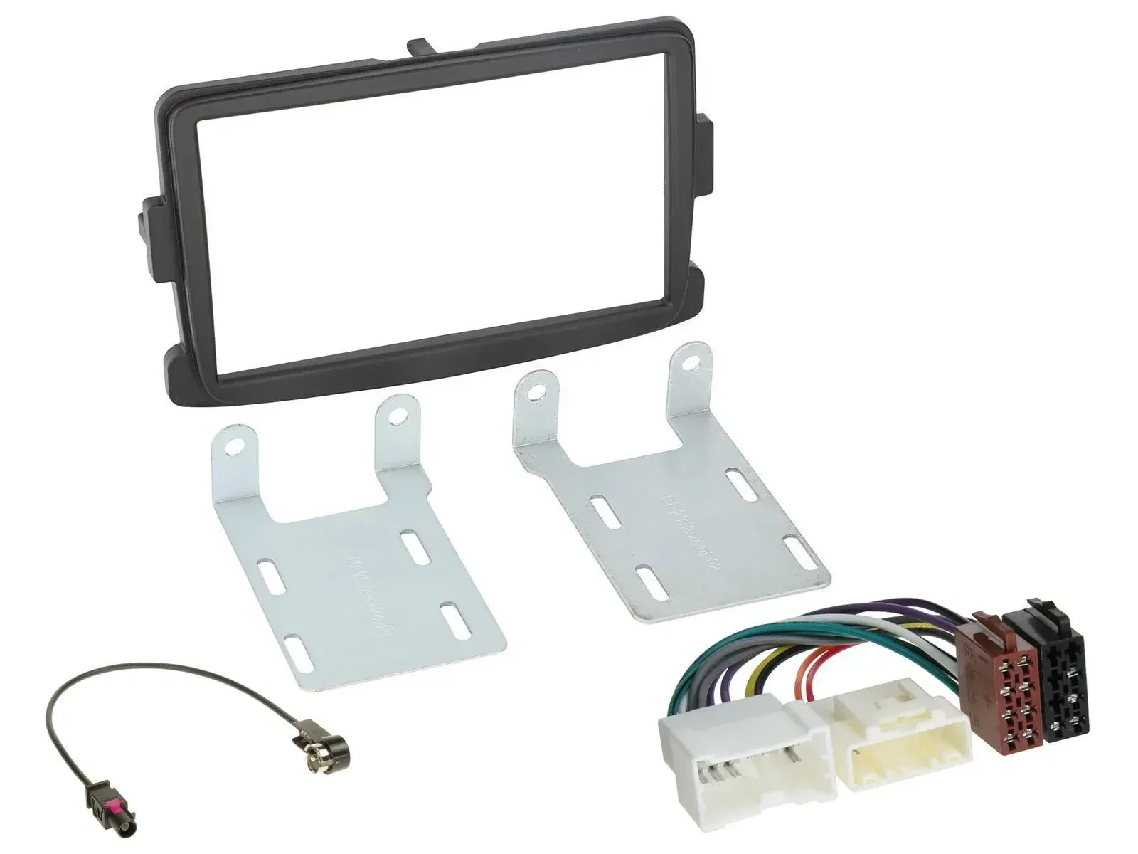 Einbauset Doppel DIN Autoradio für Dacia Dokker Duster Lodgy Logan schwarz