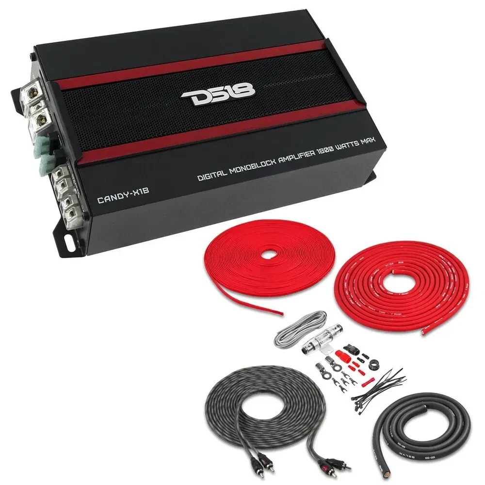 Автомобильный усилитель DS18 CANDY-X1B моноблок Class D 1800W (набор)