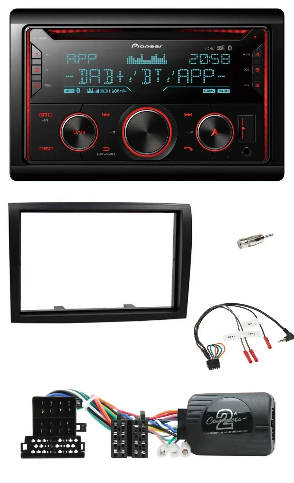 Pioneer 2DIN DAB Lenkrad Bluetooth USB CD Autoradio für Citroen Jumper 2008-2011