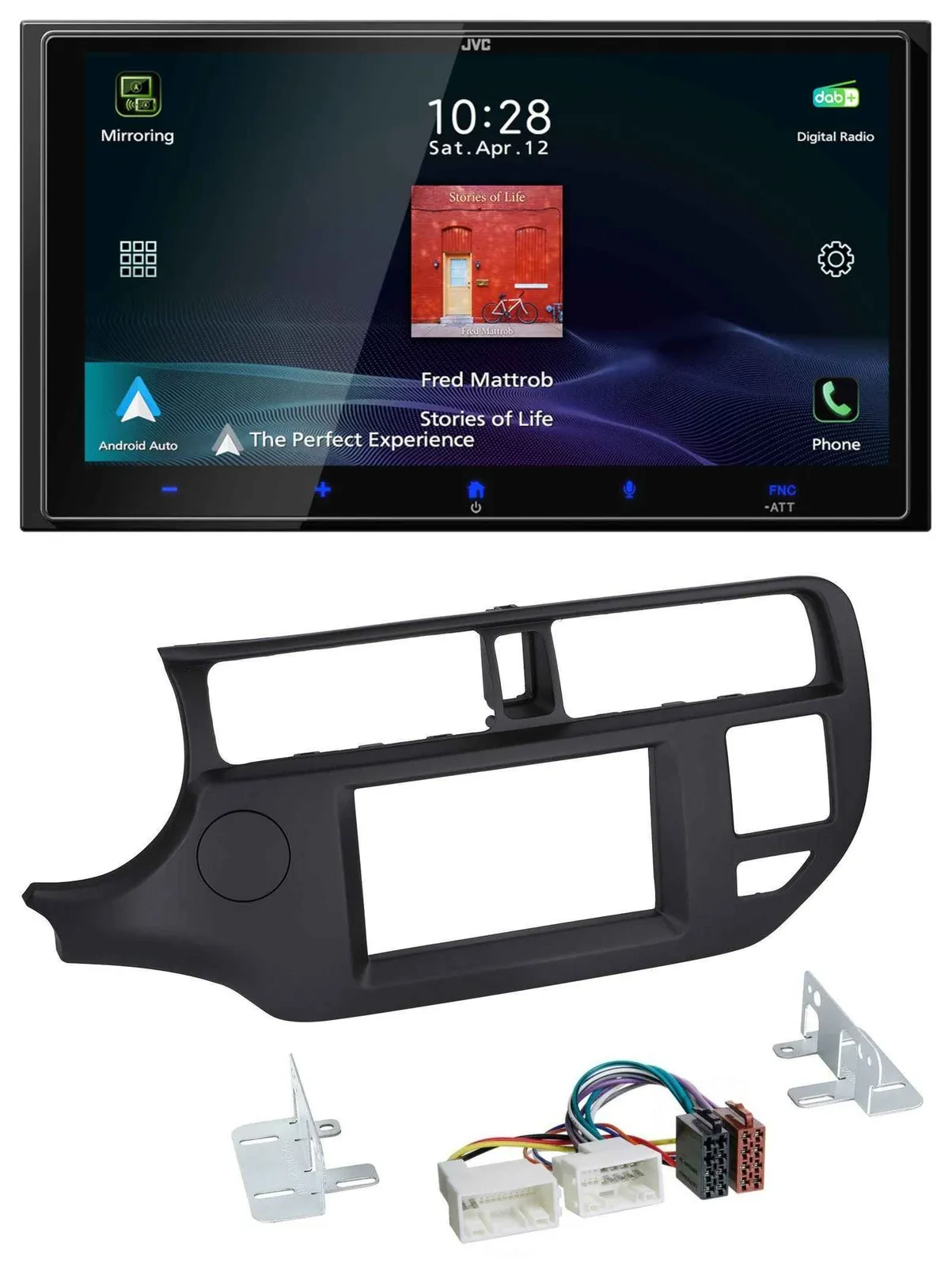 JVC USB Bluetooth 2DIN DAB MP3 Autoradio für Kia Rio 11-14 UB schwarz