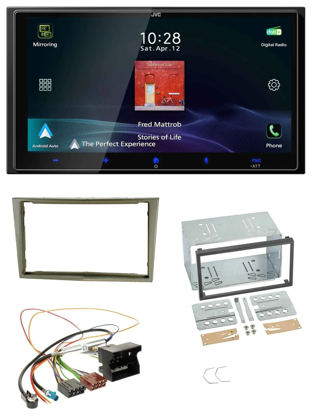 JVC USB Bluetooth 2DIN DAB MP3 Autoradio für Opel Corsa D Astra H Zafira B satin