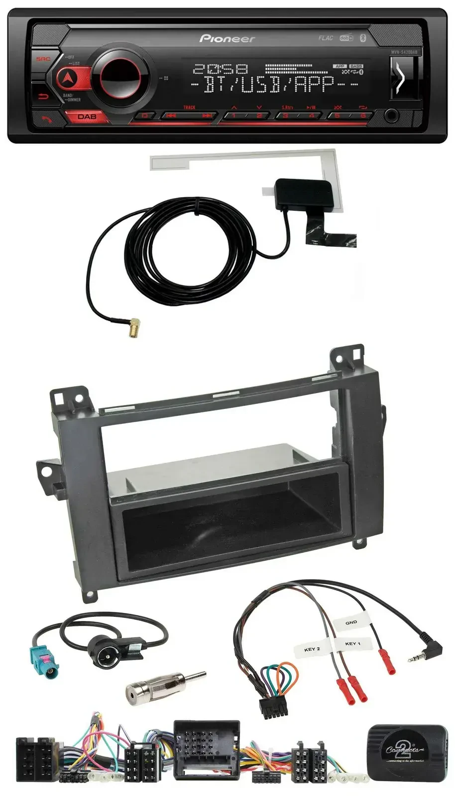 Pioneer DAB USB Lenkrad Bluetooth Autoradio für Mercedes A-Klasse W169 B-Klasse