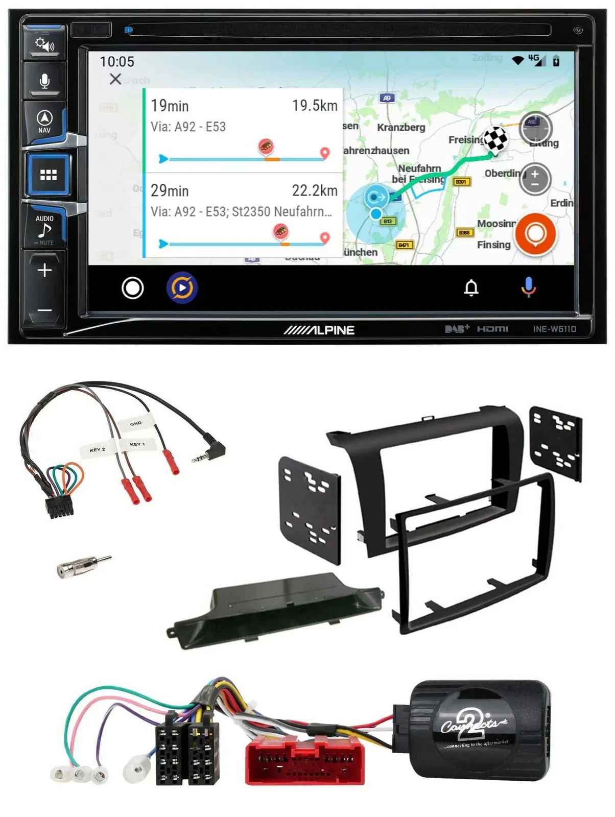 Автомагнитола для Mazda 3 (2003–2009) Alpine 2DIN Bluetooth USB DAB навигация, черный