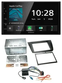 Kenwood Bluetooth MP3 DAB USB 2DIN Autoradio für Seat Altea Toledo Altea XL schw