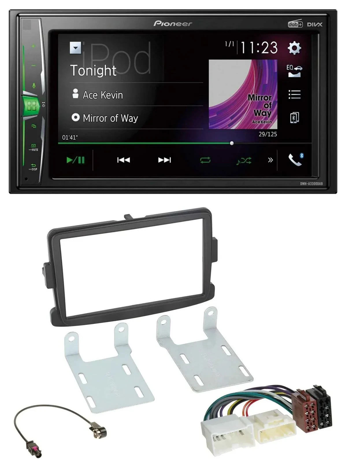 Pioneer 2DIN MP3 DAB USB Bluetooth Autoradio für Dacia Dokker Duster Lodgy Logan