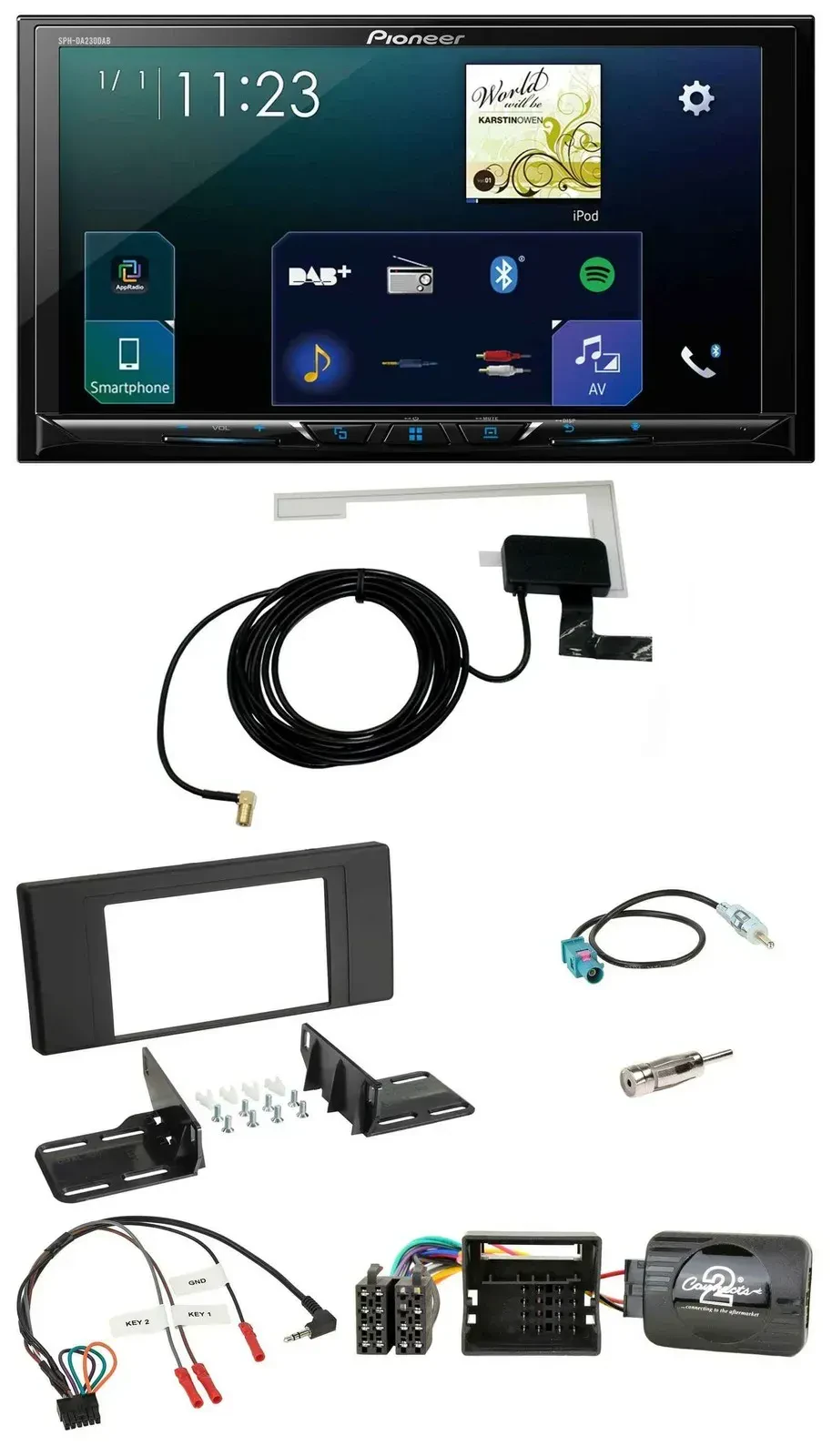 Автомагнитола для Land Rover Range Rover Vogue Pioneer 2DIN, DAB, USB, Bluetooth, поддержка управления на руле