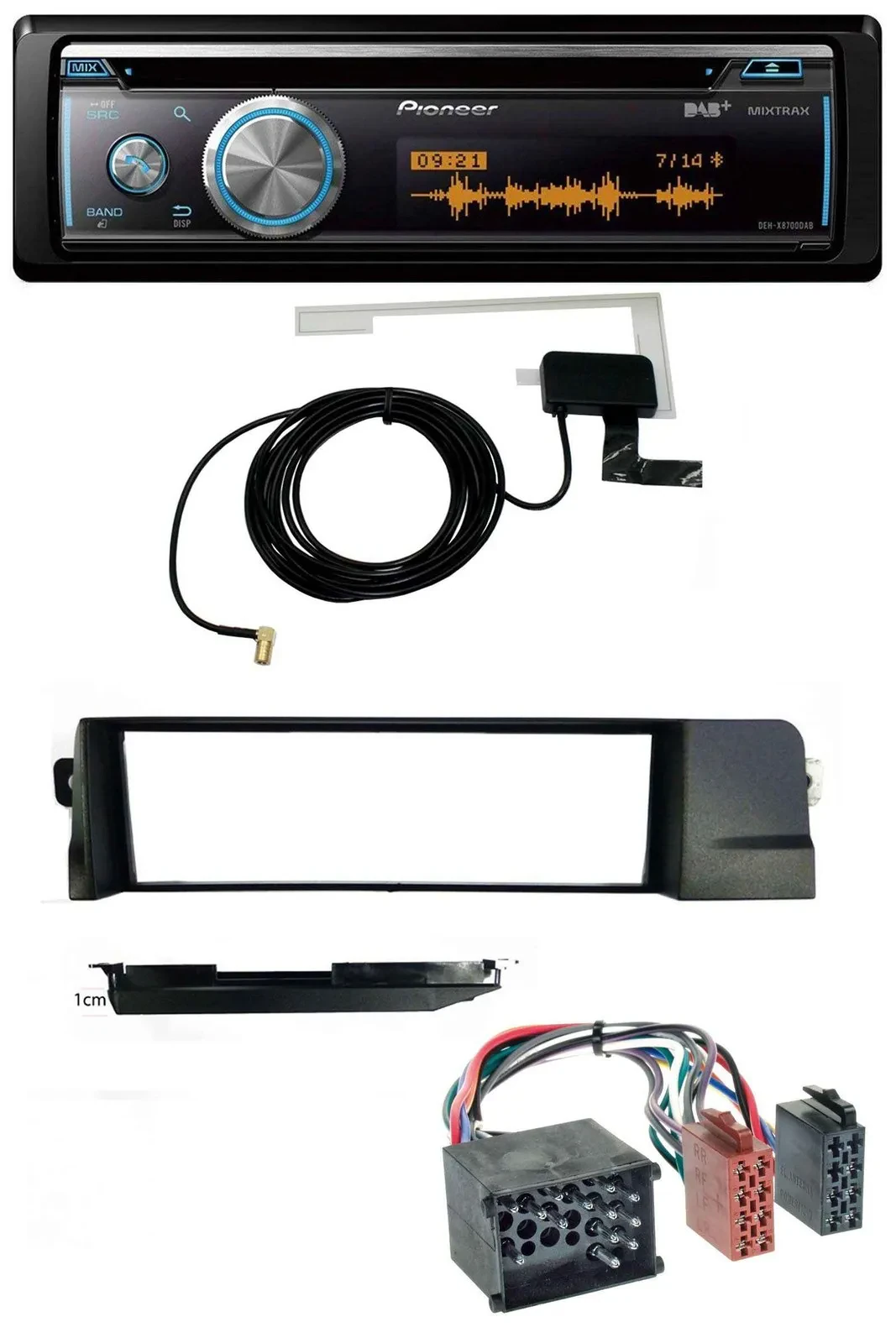 Pioneer Bluetooth DAB MP3 USB CD Autoradio für BMW 3er E46 Profiversion Rundpin