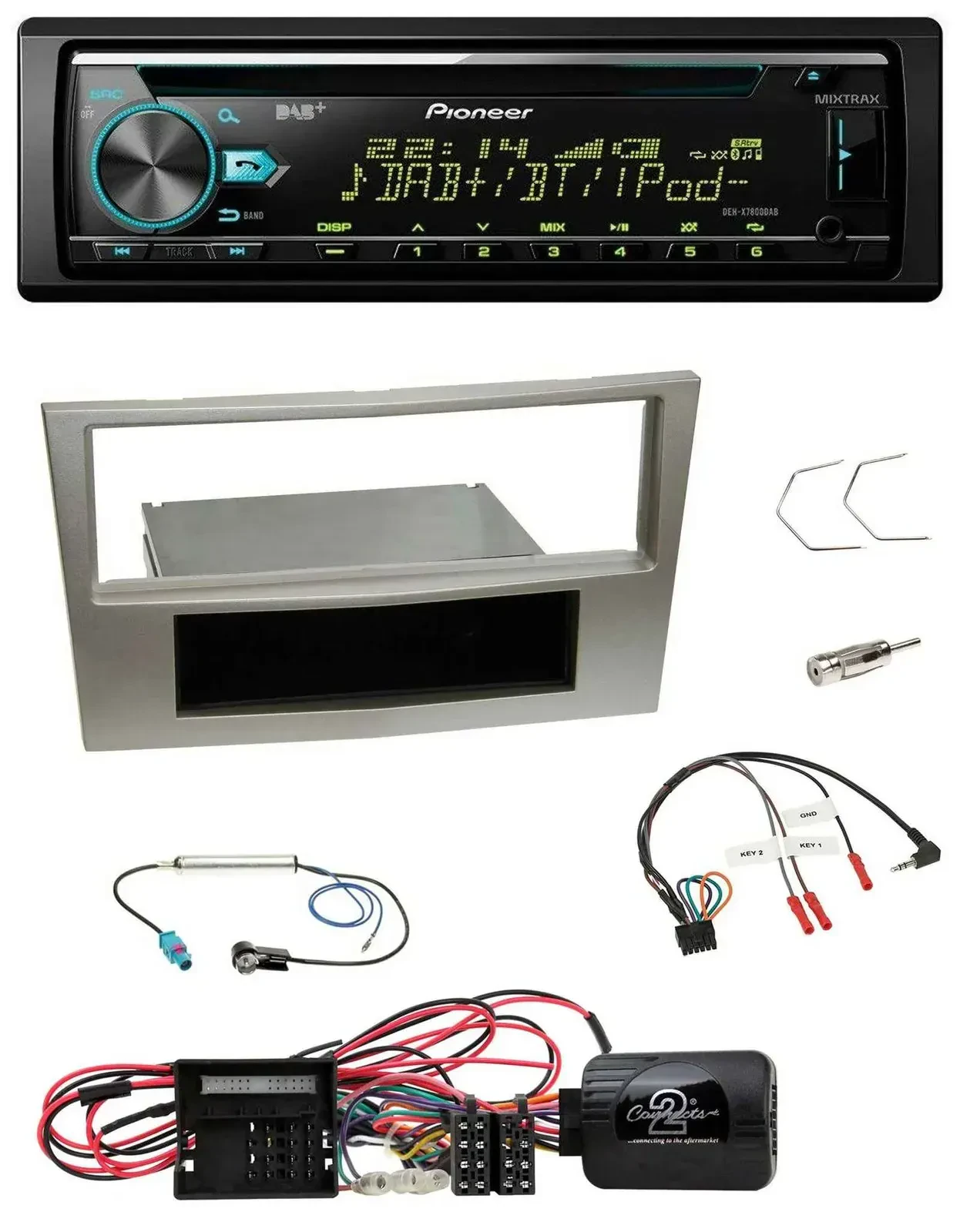 Pioneer DAB Lenkrad CD USB Bluetooth Autoradio für Opel Corsa D satin-stone 09-1