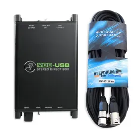 Mackie MDB-USB DI-Box Aktive Direct Box mit keepdrum Kabel